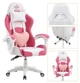 Кресло геймерское Bonro Lady 807 розово-белое с подушкой в форме сердца и мягкими подлокотниками (76-167-42300098) - изображение 6