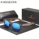 Брендовые мужские солнцезащитные поляризационные очки KINGSEVEN Classic Wood сине скло дужки дерево, высший уровень защиты UV400 - изображение 1