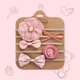 Набор мягких эластичных повязок на голову с бантиком "Mini Blossom" (5 шт.) для малышей от 0 до 2х лет (HB1003) - изображение 1