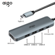 Док-станція розширення Aigo Type-C, USB-хаб, HDMI-адаптер, розгалужувач-хаб, адаптер для ноутбука, швидка зарядка PD100W, USB-док-станція розширення T05-H1 (металева) - изображение 2