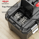 Коробка для зберігання інструментів DELIXI Black Diamond Thickened Toolbox, велика промислова фурнітура, портативний багатофункціональний інструмент для ремонту в автомобілі - изображение 9