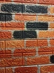 Самоклеюча декоративна 3D панель під бежево-коричневу матову кирпич катеринослав 700х770х4мм - изображение 3