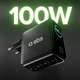 Ładowarka sieciowa SBS 100W 3xUSB-C 1xUSB-A TFT Display Black (TETRGANTFT100WK) - obraz 2