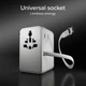 Adapter SBS Universal Travel Adapter z wbudowanym kablem USB-C White (TEADARET2USB2CPD70W) - obraz 3