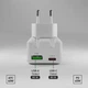 Мережевий зарядний пристрій SBS Flexi Wall Charger 65W PD USB-C USB-A White (TETRGANUSBTCFOLD65W) - зображення 3