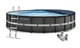 Каркасный бассейн Intex 26340-4в1 серый круглый на 47241 л из ПВХ и стали 732 х 132 см с лестницей тентом и подстилкой (9-163-26340-4) - изображение 1