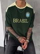 Футболка Brasil чоловіча оверсайз літня спортивна M зелена (A0160) - зображення 1