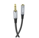 Кабель удлинитель mini-Jack 3,5 Male — mini-Jack 3,5 Female HOCO UPA-20 2м, GOLD Stereo Jack, Black - изображение 2