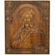Різьблена ікона "Христос Спаситель", 30x25 см. Вінчальна пара - изображение 1
