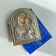 Срібна ікона Матір Божа з немовлям Єрусалимська, з позолотою, подарункова, 11*9 см - зображення 1