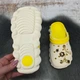 Кроксы женские Luck Line белые с желтыми вставками с джибитсами 36р (23 см) 4939-6 - изображение 4