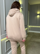 Трикотажний спортивний жіночий костюм з капюшоном великого розміру 64/66, Бежевий - зображення 5