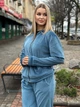 Женский велюровый спортивный костюм, цвет морская волна, 54 - изображение 2
