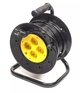 Подовжувач мережевий на котушці PowerPlant, 4 розетки, 20 м, Black (PPRA10M200S4) - зображення 1