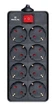 Фільтр мережевий REAL-EL RS-8 Protect, 8 розеток, 3 м, Black (EL122300022) - зображення 1