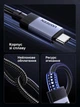 Кабель Ugreen L705 USB-C - USB-C USB4 Gen 3 240 Вт 40 Гбіт/с 8K 60Гц 1 м Космічний сірий (65175) - зображення 3