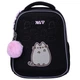 Рюкзак шкільний каркасний чорний + пляшка + ланчбоксYes My Pusheen H-100S - зображення 2