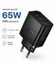 Зарядное устройство 65W GaN 2 Type-C USB быстрая зарядка для телефона ноутбука СЗУ Hoco Черный - изображение 1