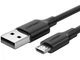 Кабель UGREEN US289 USB 2.0 to Micro USB Cable Nickel Plating 2A 1m Black (60136) - изображение 1