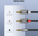 Кабель UGREEN AV102 3.5 mm to 2RCA Audio Cable 1 m Black (10772) - изображение 2