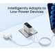 Мережевий зарядний пристрій Anker Gan Charger 100W PD, 3-Ports, Display, with USB-C Cable Silver (B121BG41) - зображення 6