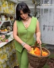 Трендовий жіночий костюм ( жилет з імітацією корсета +штани мод ВЛВ-5549, Зелений, 58-60 - изображение 6