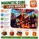 Детский магнитный конструктор Magnetic Cube Lava World 60 элементов в металлическом кейсе - изображение 2