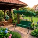 Качеля садовая King Garden на 3 персоны до 260 кг зеленая - изображение 7