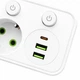 Тройник в розетку на 2 розетки, 2 USB + 1 Type-C, с кнопками, Белый (Разветвитель) - изображение 10