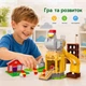 Розвивальний дитячий конструктор COGO Farm 4208 Велика птахоферма: Курятник з гіркою для яєць та фігурками, 257 деталей Жовтий - зображення 2