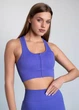 Женский спортивный топ на молнии Giulia Flex top "Zip-Up Active" 336 L Blue-cobalt, маломерная модель, топ в рубчик из микрофибры, для тренировок, для фитнеса - изображение 7
