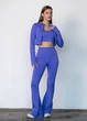 Женский спортивный топ на молнии Giulia Flex top "Zip-Up Active" 336 L Blue-cobalt, маломерная модель, топ в рубчик из микрофибры, для тренировок, для фитнеса - изображение 10