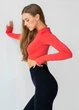 Женский кроп-лонгслив с отверстиями для пальцев Giulia FLEX LONGSLEEVE ACTIVE S/M Red-poppy, спортивный кроп топ - изображение 8