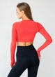 Женский кроп-лонгслив с отверстиями для пальцев Giulia FLEX LONGSLEEVE ACTIVE S/M Red-poppy, спортивный кроп топ - изображение 9