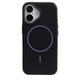 Силиконовый чехол для iPhone 16 MagSafe Grain Texture Black - изображение 1