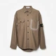 Мужская рубашка в стиле Stone Island Stretch Velvet Overshirt коричневая размер L (SI11004.5L) - изображение 1