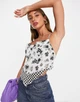 Атласний топ ASOS DESIGN tie back scarf in mixed Білий EU44/XL 2011868 - зображення 1