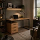 Офісний письмовий стіл Loft Details L120b дуб крафт золотий з царгою - зображення 6