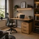 Офісний письмовий стіл Loft Details L120b дуб крафт золотий - зображення 4