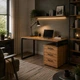Офісний письмовий стіл Loft Details L120b дуб крафт золотий - зображення 8