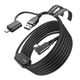 5-метровий кабель AMVR LC6 USB - Type-C 3.2 36W з додатковим живленням для Meta Quest 3 / 3S / 2 чорний - зображення 1
