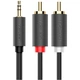 Кабель мультимедійний 3.5mm M to 2xRCA M 2.0m AV102 black Ugreen (10510) - зображення 1