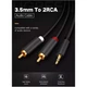 Кабель мультимедійний 3.5mm M to 2xRCA M 2.0m AV102 black Ugreen (10510) - зображення 2