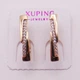 Серьги медсплав с фианитами Xuping 18х3 мм xp196 - изображение 2