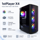 Корпус для ПК 1stPlayer X4 Midi-Tower ATX/MicroATX/Mini-ITX 750W RGB Black (X4-BK-4F1-PS-750FK-EU) - изображение 2