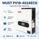 Інвертор із чистою синусоїдою Must PV18-4024ECO 1 фаза 4 кВт 24 В 60A WiFi RS-485 White - зображення 2