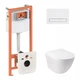 Набор Qtap инсталляция 3 в 1 Nest QT0133M425 с панелью смыва линейной QT0111M08V1384W + унитаз с сиденьем Jay QT07335176W - изображение 1