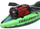 Байдарка надувная (каяк) Intex 68305 Challenger K1 зеленая из ПВХ одноместная до 100 кг с веслом и насосом 274х76 см (9-163-68305) - изображение 4