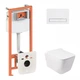 Набор Qtap инсталляция 3 в 1 Nest QT0133M425 с панелью смыва линейной QT0111M08V1384W + унитаз с сиденьем Crow QT05335170W - изображение 1