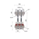 Коллектор латунный с расходомерами и евроконусами Thermo Alliance Standart 1" на 3 выхода TAS235W3E - изображение 3